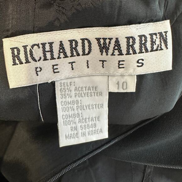 Richard Warren Petites Slip Dress WMNS SZ 10 Black Chiffon Sleeveless Thin Strap - Picture 5 of 5